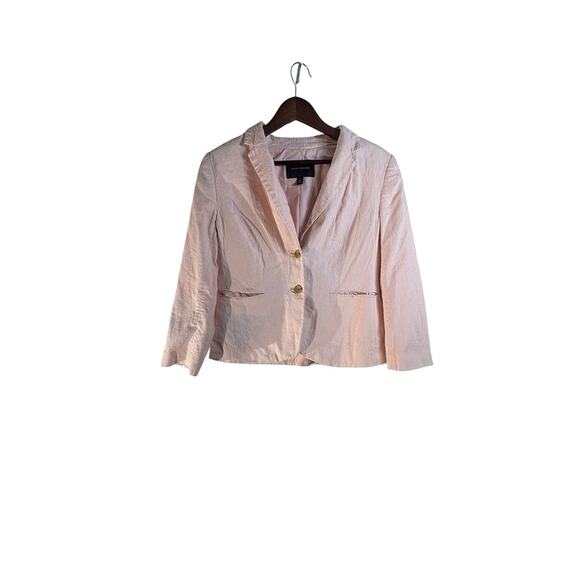 Banana Republic women’s Pink Peach Linen Jacket Blazer 10P Petite Office Work - Picture 1 of 5